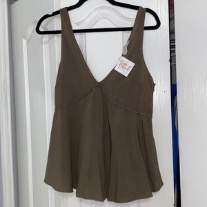 NWT Army Green Flowy Tank Top from Copper Closet